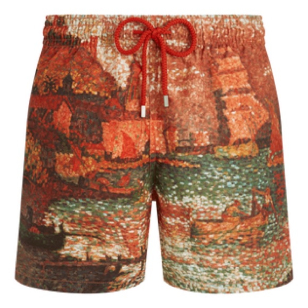 Vilebrequin Artistic Orange and Green Swim Shorts